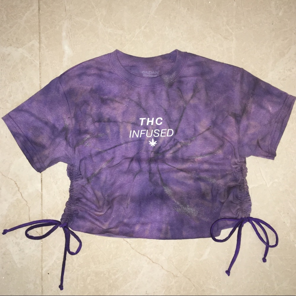 thc infused tie dye clinched crop tee 🌀